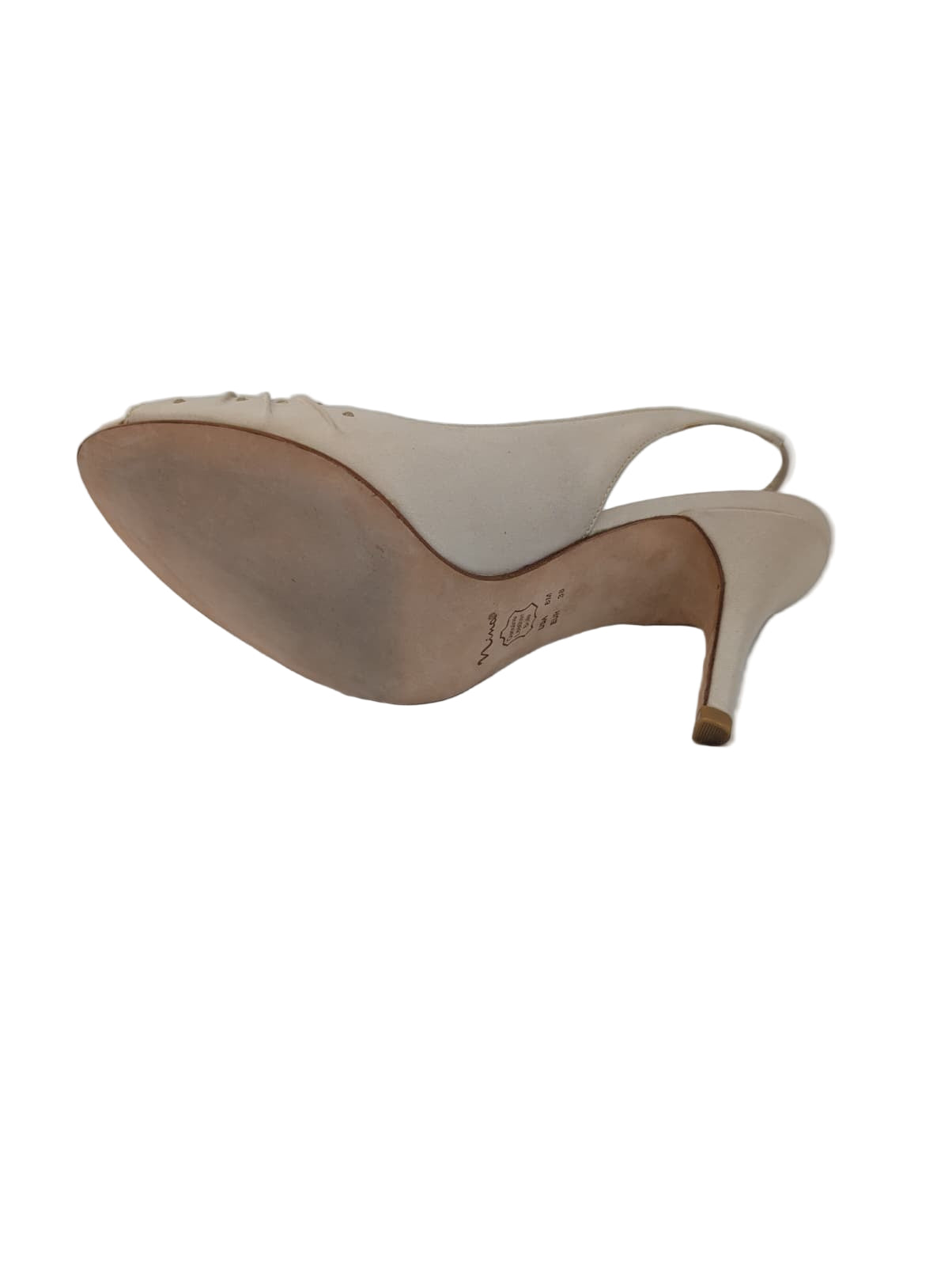 Flo Powder Sand Nina Satin Slingback Pumps