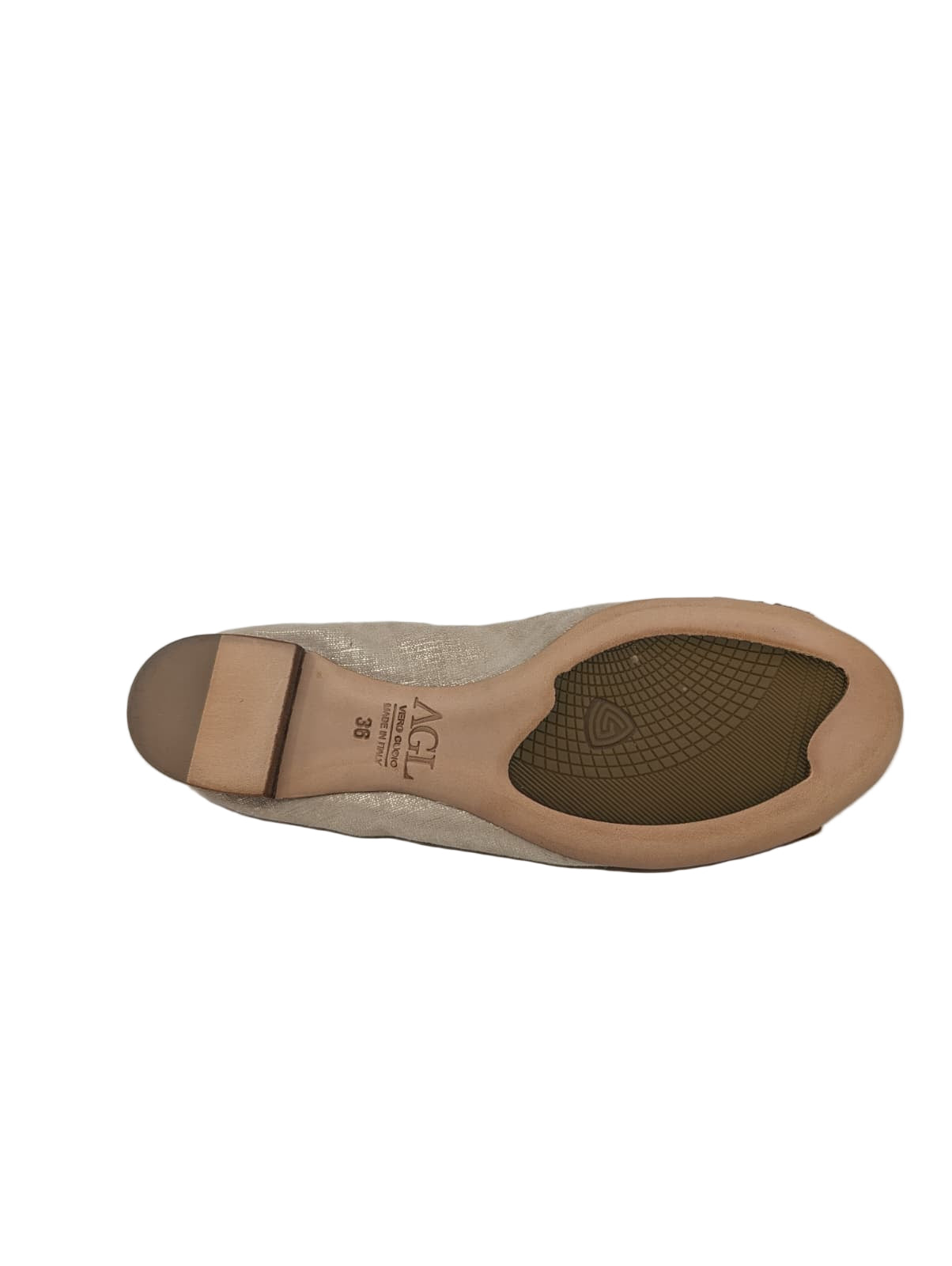 D55833OUCK Beige Leather AGL Ballet Flats