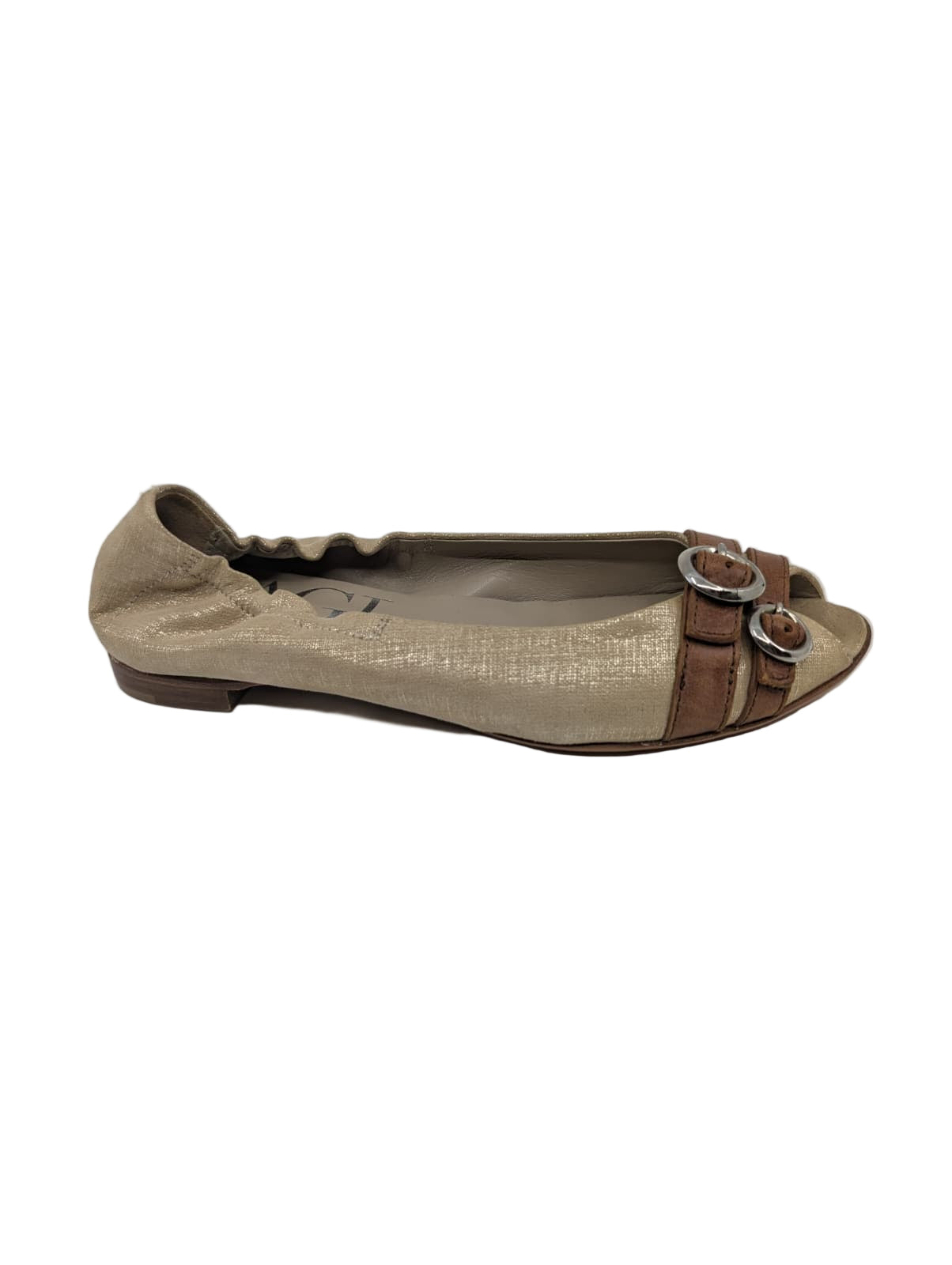 D55833OUCK Beige Leather AGL Ballet Flats