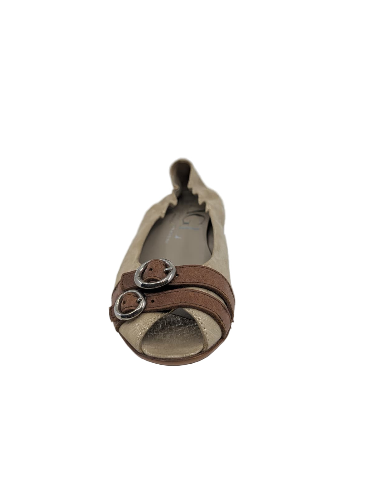 D55833OUCK Beige Leather AGL Ballet Flats