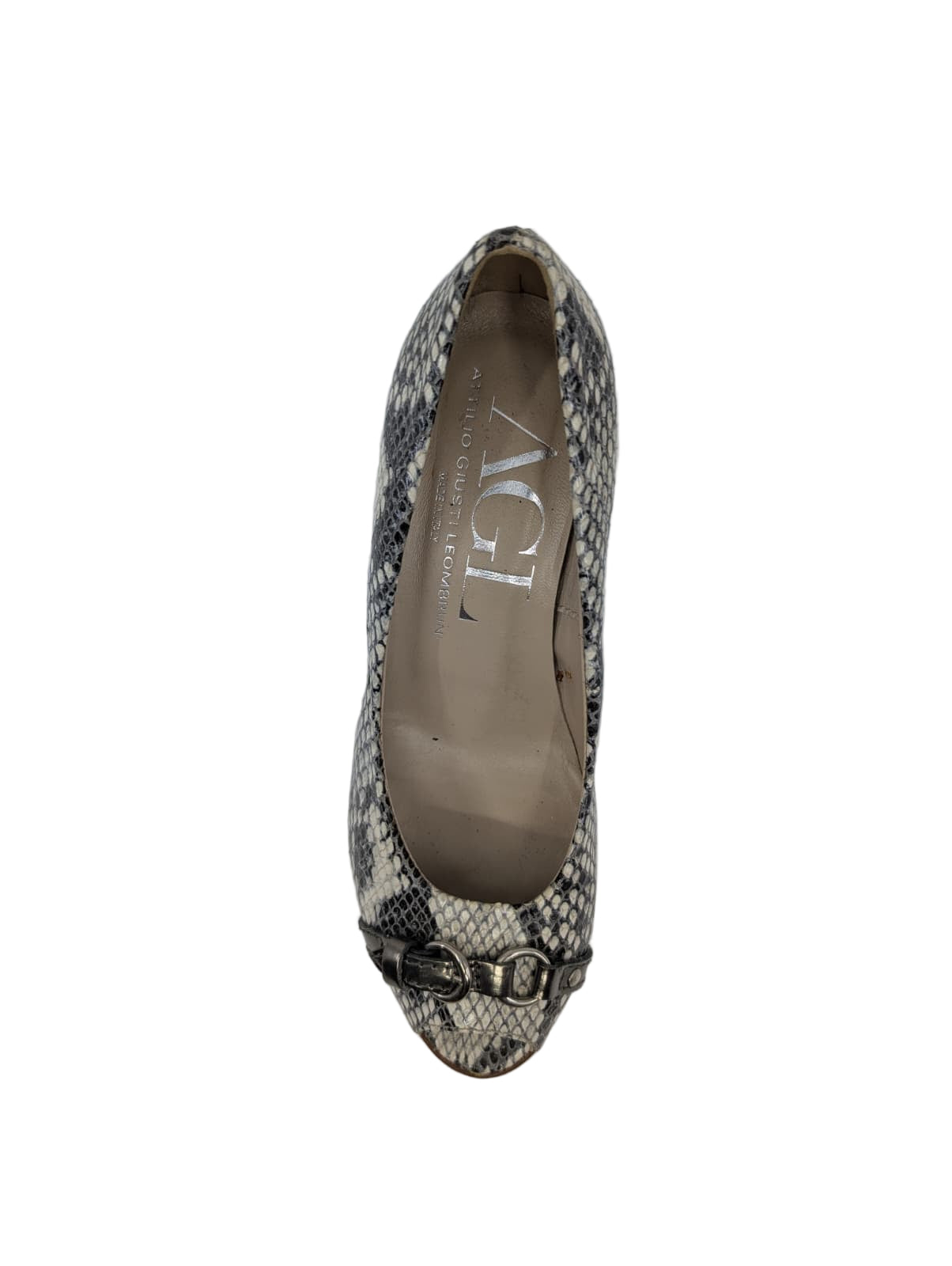 D246004NGK0013 Silk Sand Snake Print AGL Pumps