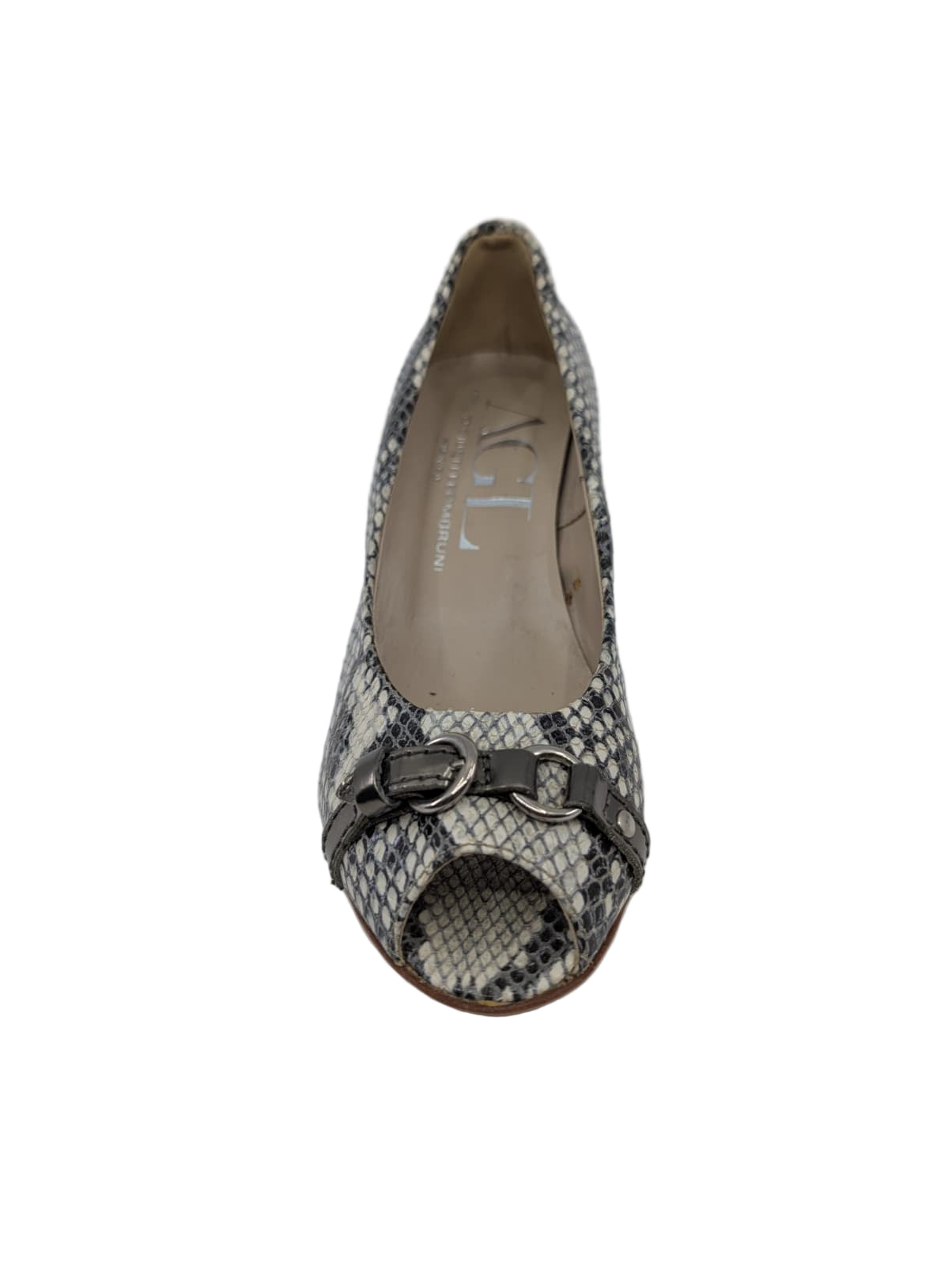 D246004NGK0013 Silk Sand Snake Print AGL Pumps
