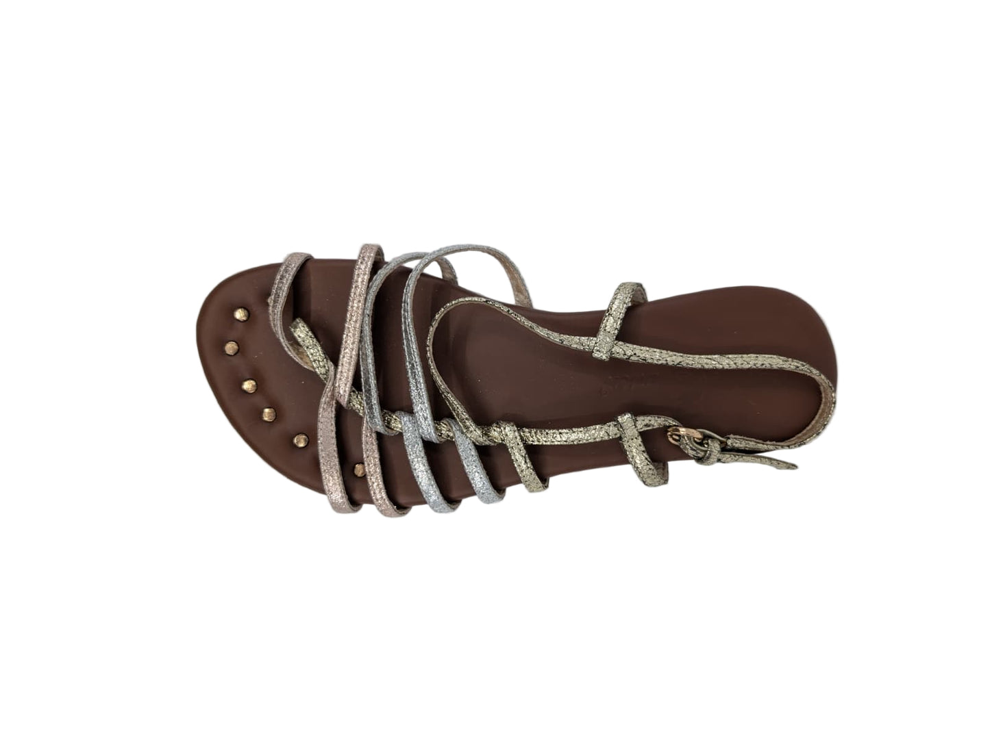 Latitude Gold Rose Silver Strappy Matt Bernson Sandals