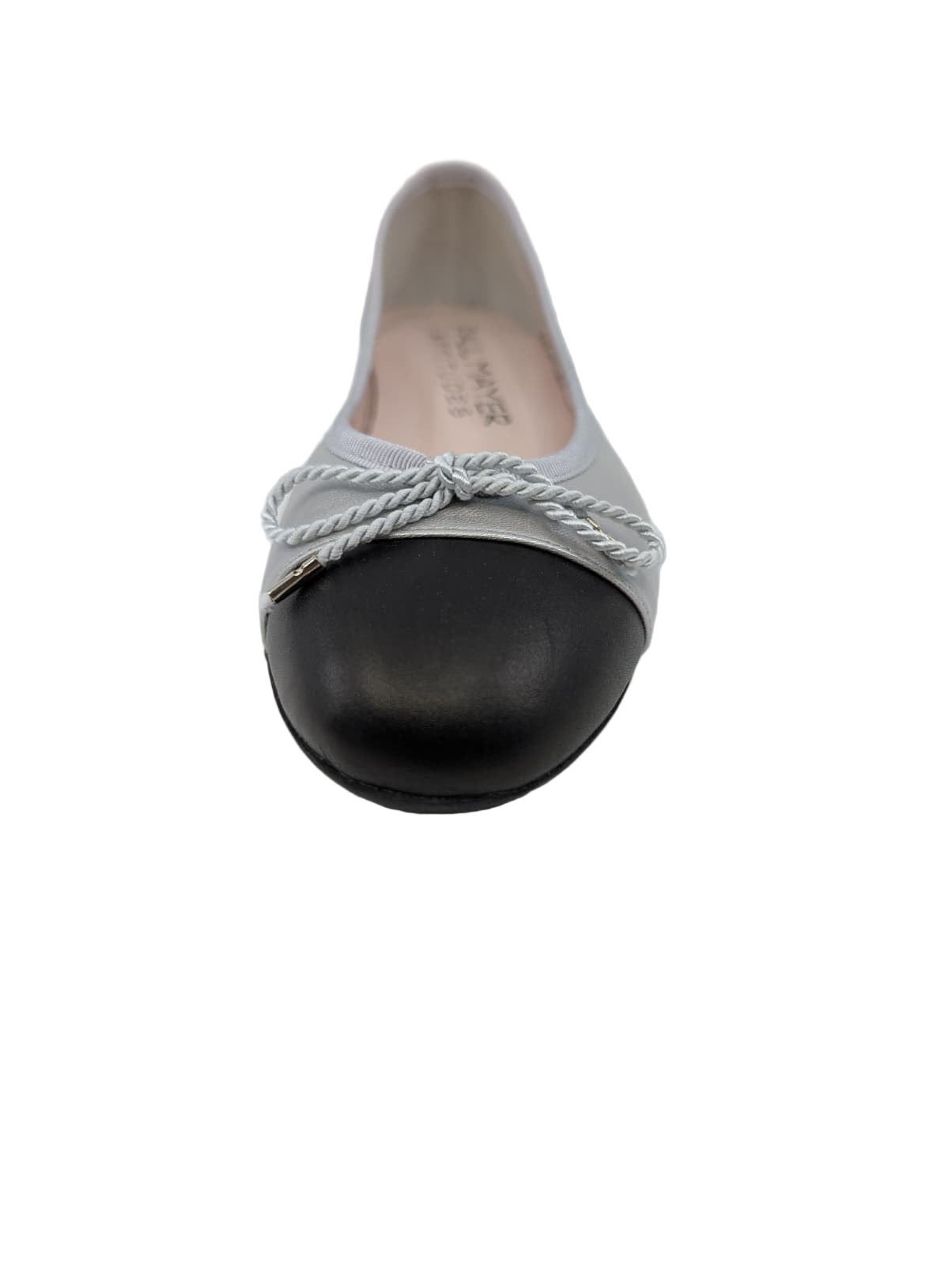 Bravo Black and Silver Leather Paul Mayer Ballet Flats