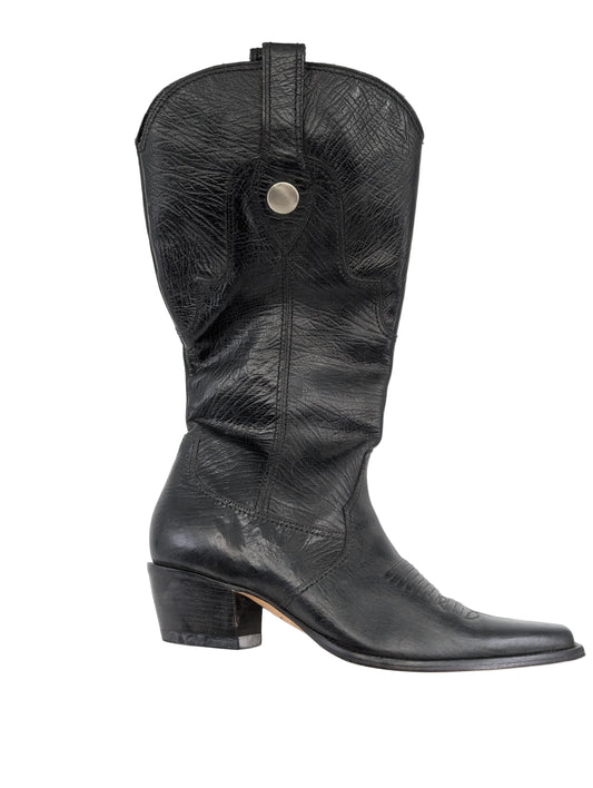 Charlie Horse Black Leather Cowboy Boots