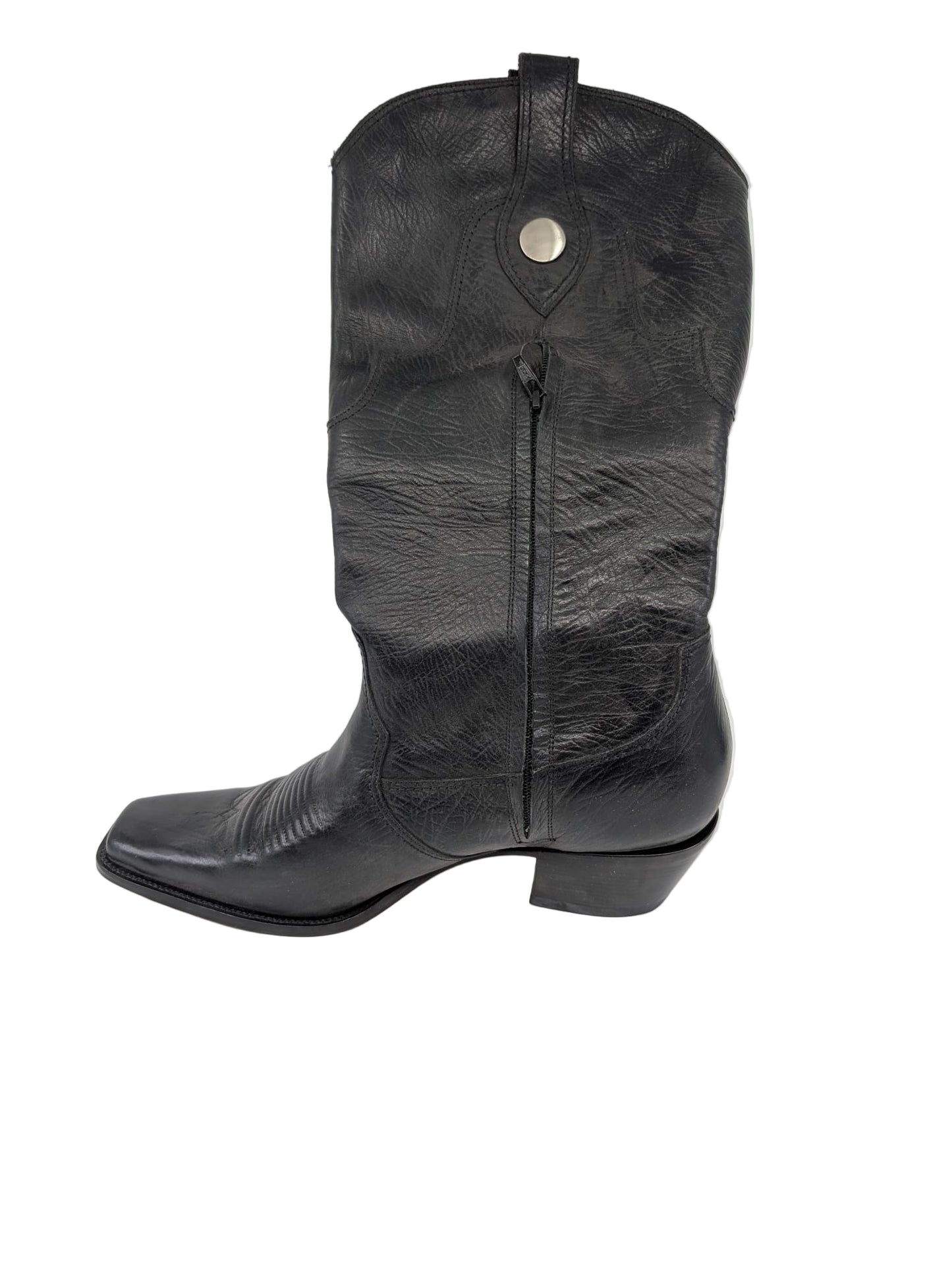 Charlie Horse Black Leather Cowboy Boots