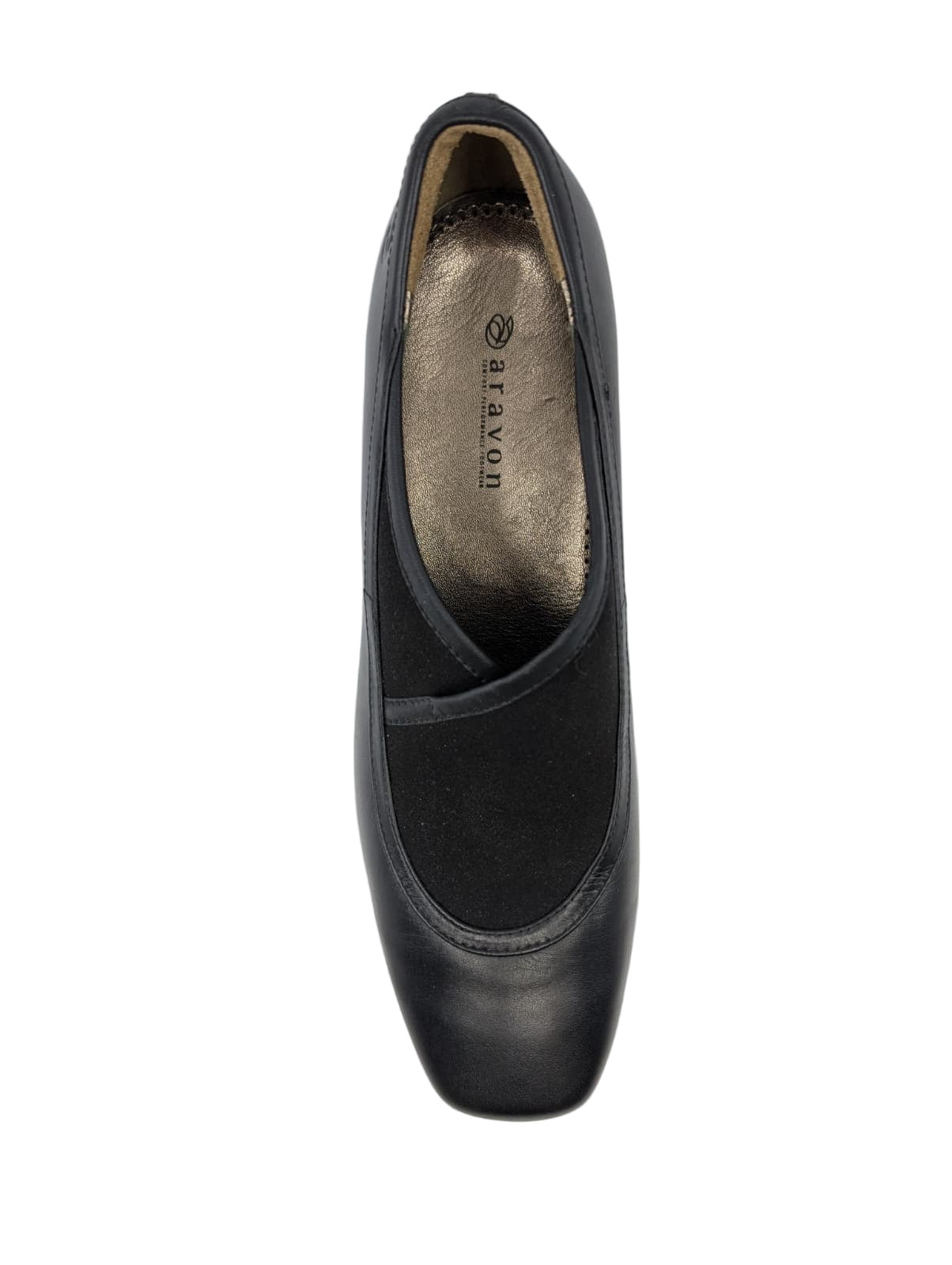 Florence Black Leather Aravon Pumps