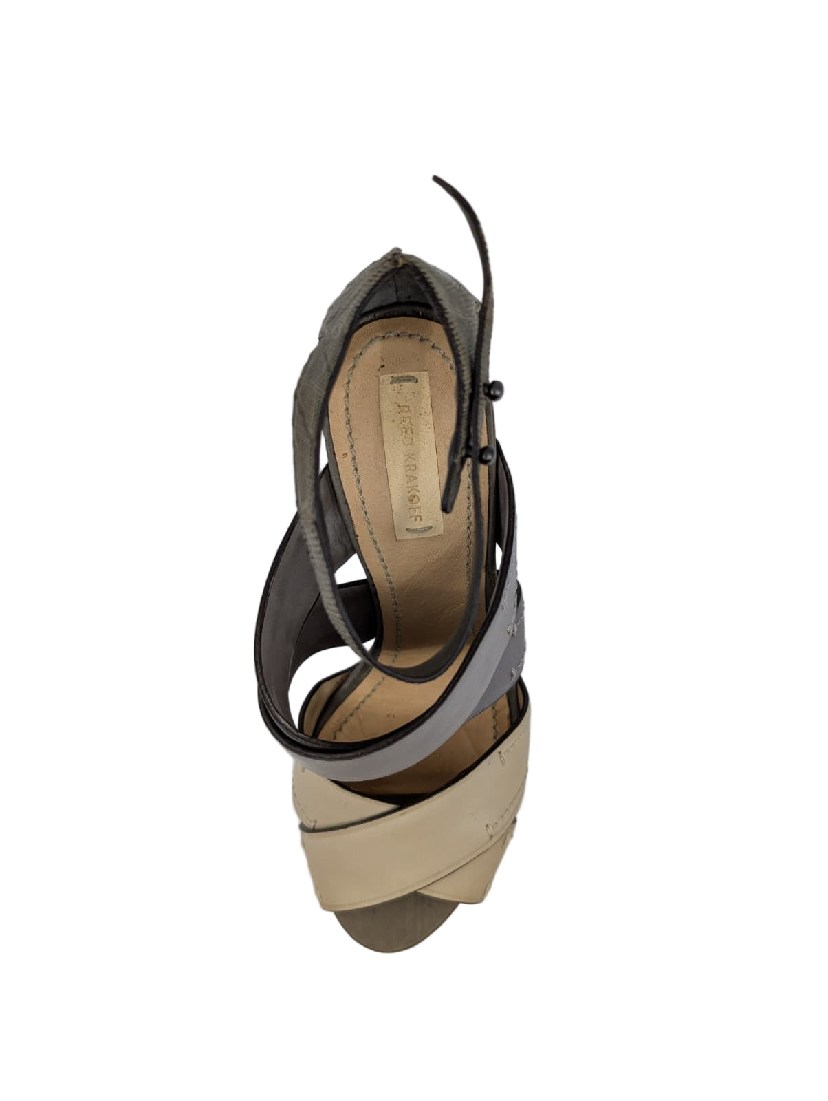 23-42 Pewter Grey Leather Reed Krakoff Sandals