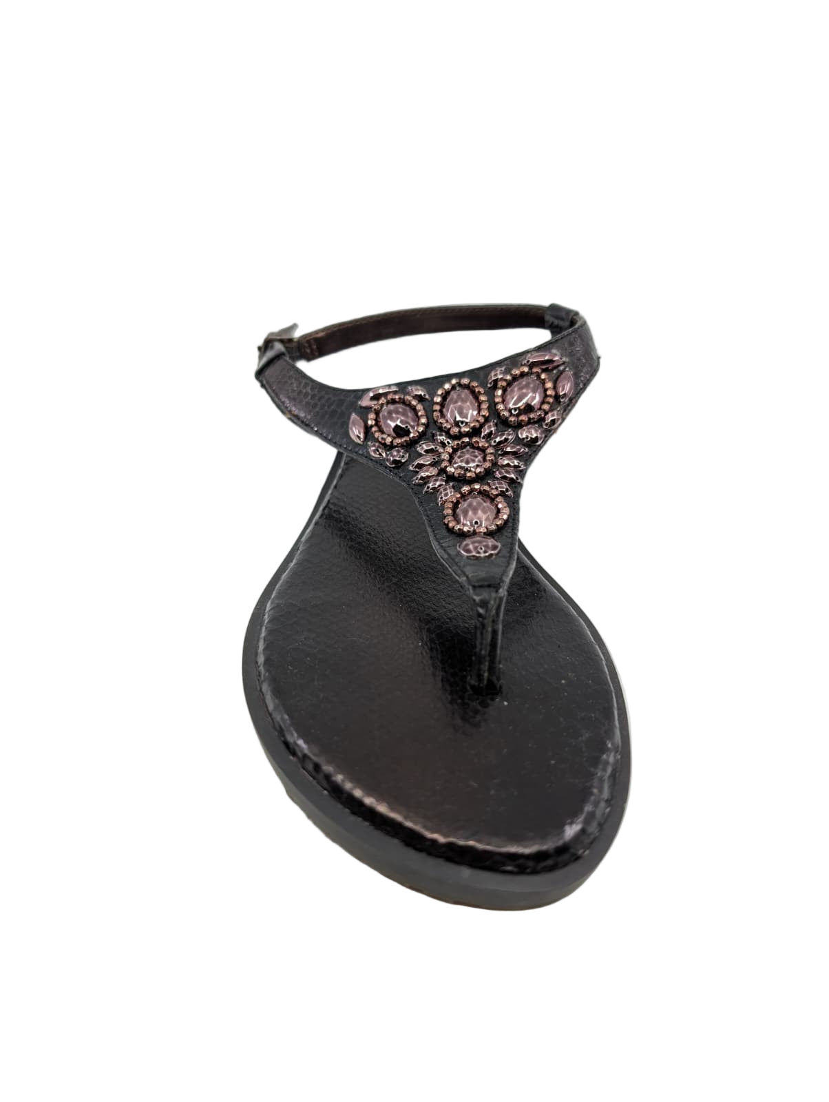 Crista Black Pewter Arturo Chiang Flat Sandals