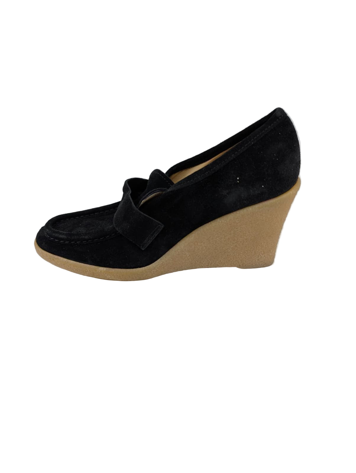 Summit Black Suede Michael Kors Wedge Loafers