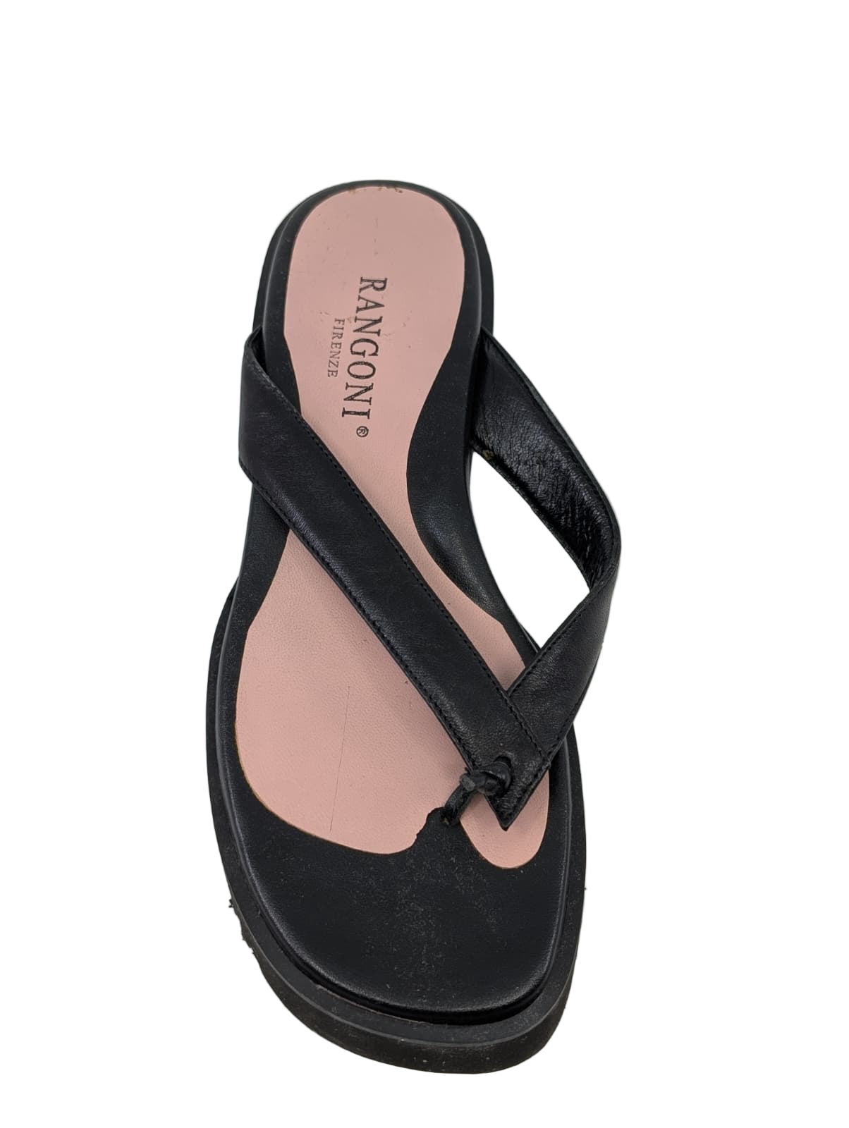 Sue Black Leather Rangoni Platform Sandals