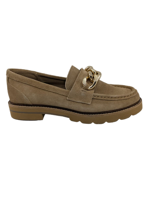 Edie Taupe Suede Anne Klein Chain Loafers