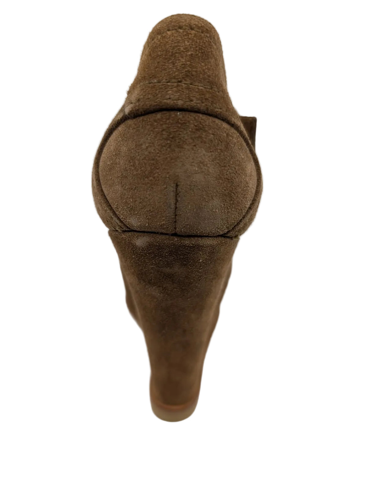 Pura Lopez Mary Janes Brown Suede Wedge Pumps