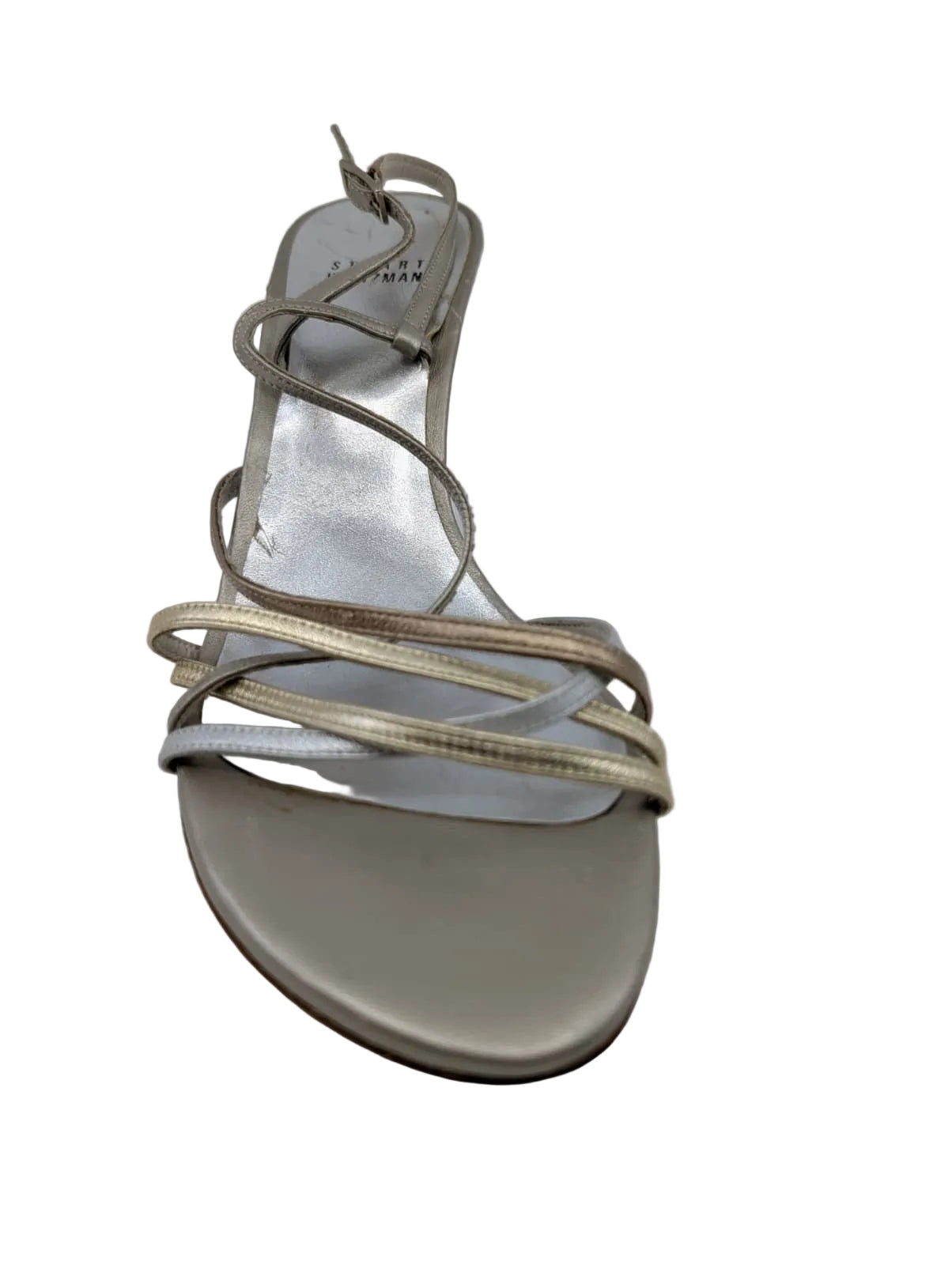Stuart Weitzman Silver and Gold Strappy Sandals