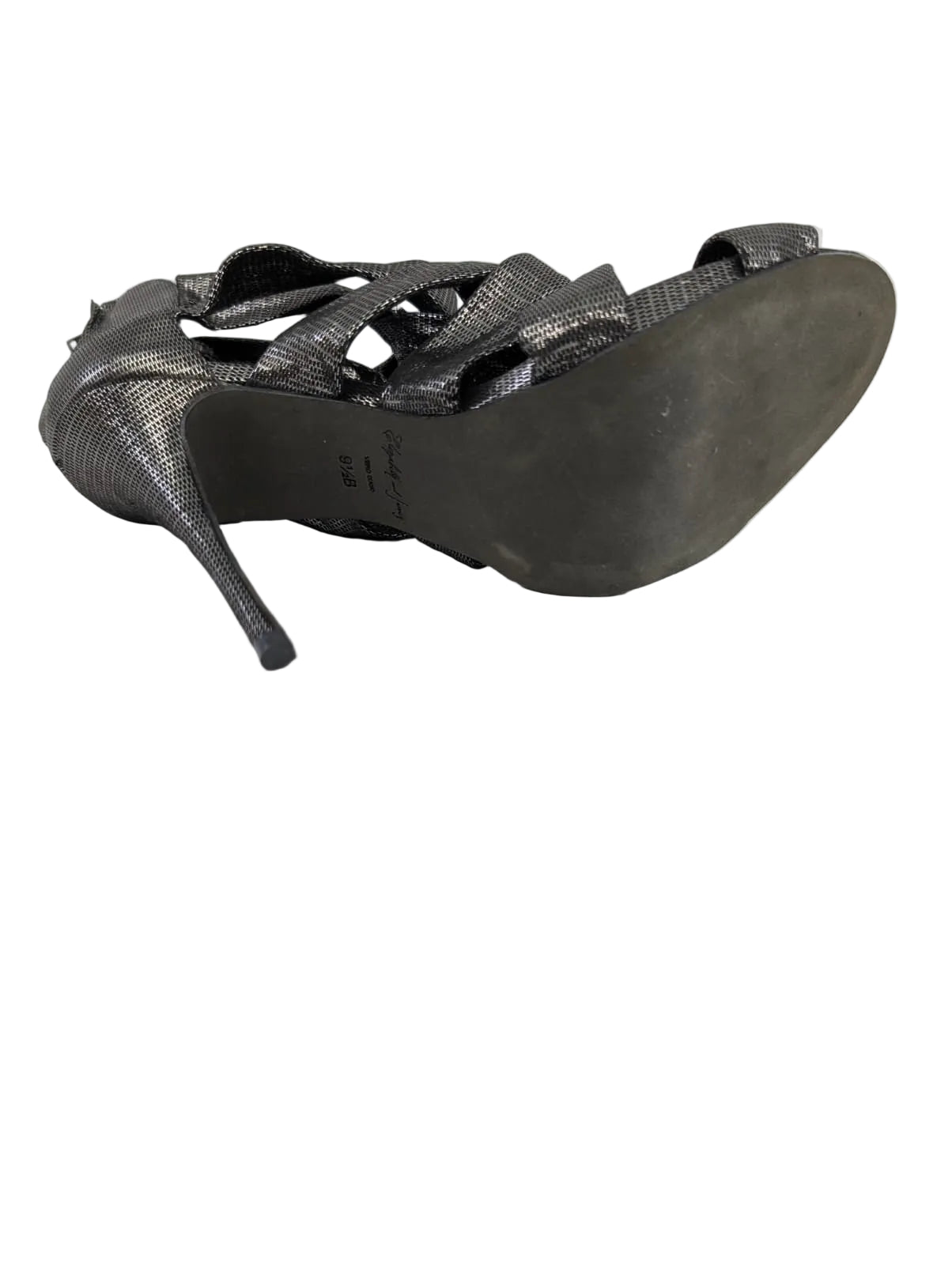 Elizabeth and James Metallic Silver Strappy Sandals