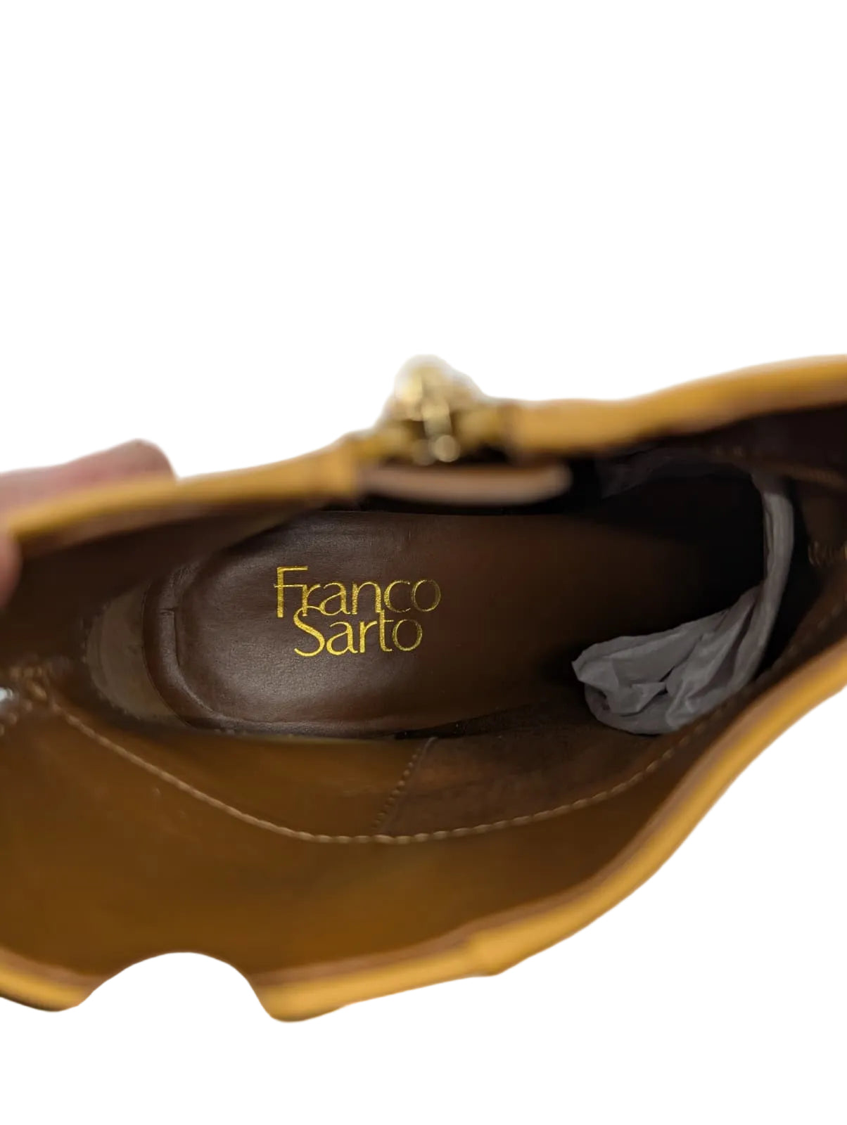 Tina Camel Leather Franco Sarto Ankle Boots