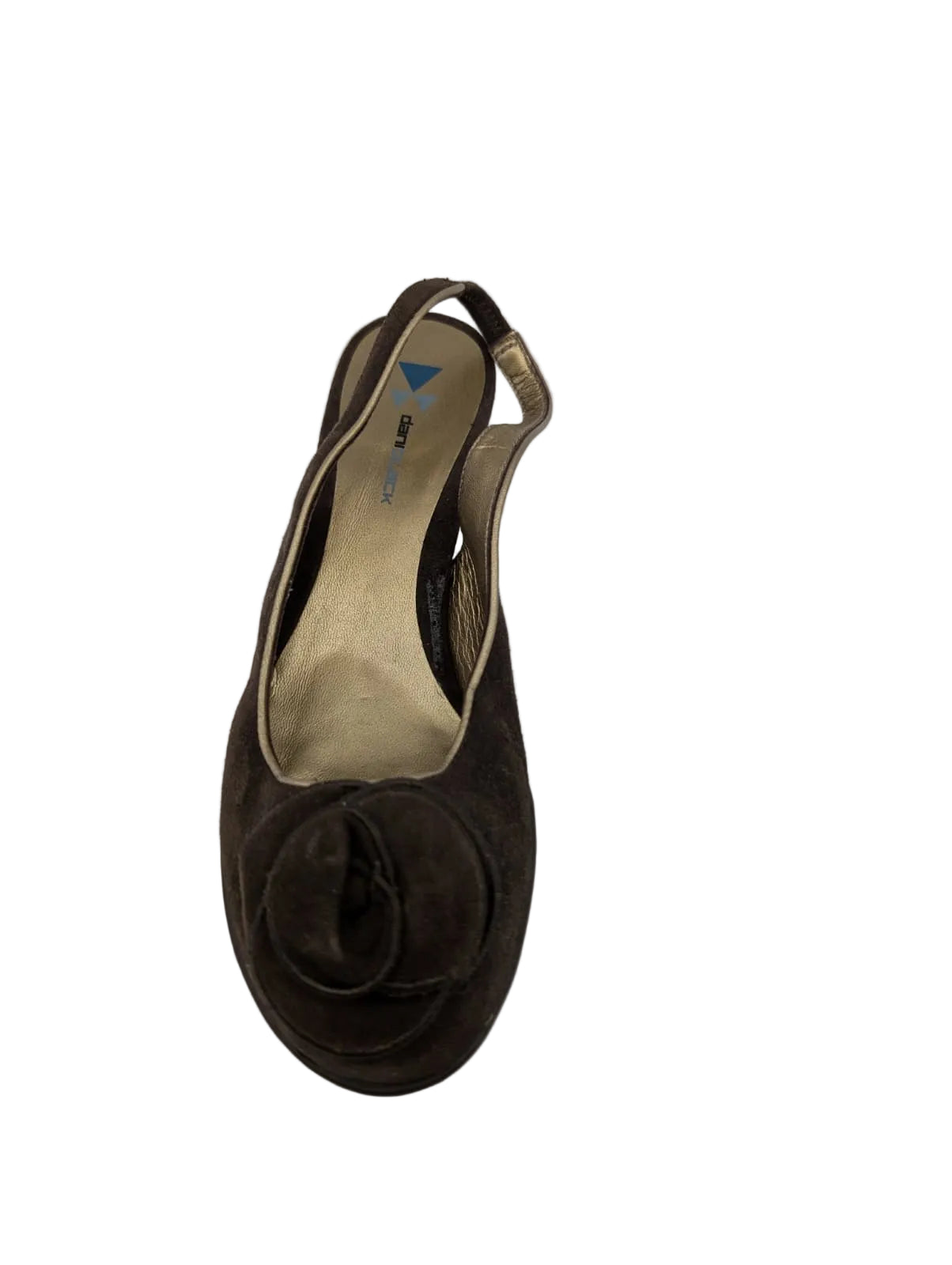 Nan Brown Suede Dani Black Slingback Pumps