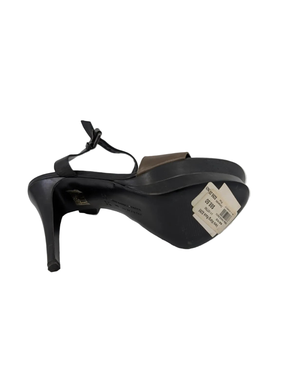 Vera Wang Khaki/Black High Heel Slingback Sandals