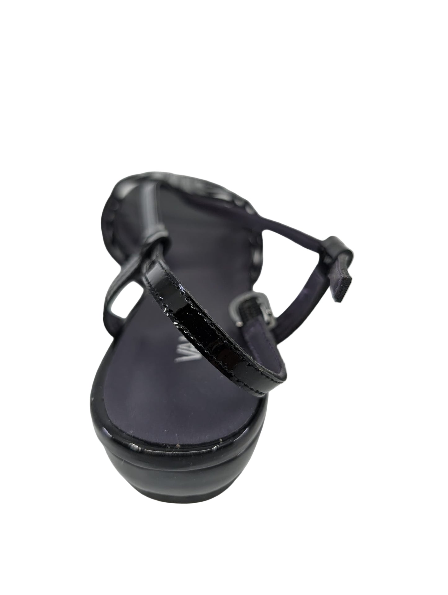 Bitya Black Patent Vaneli Flat Sandals