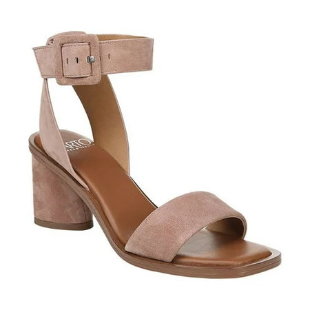 Risa Pink Suede Franco Sarto Ankle Strap Sandal