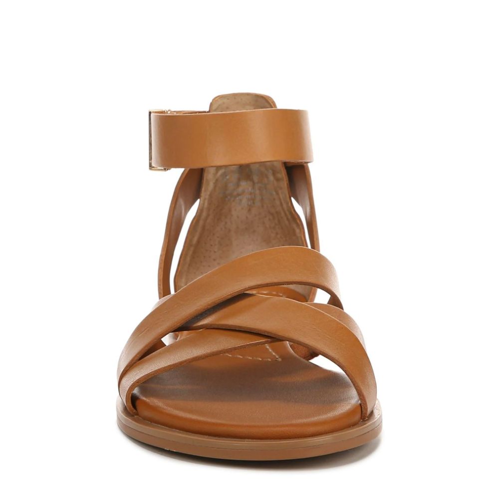 Giola Brown Leather Franco Sarto Flat Sandals