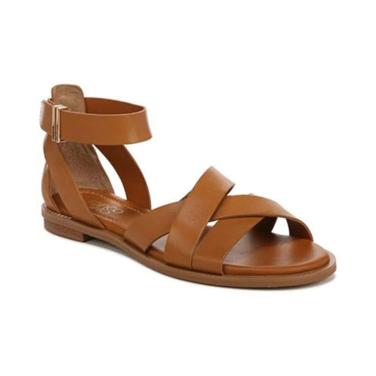 Giola Brown Leather Franco Sarto Flat Sandals