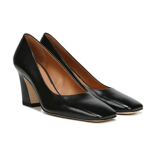 Graciana Black Leather Franco Sarto Pumps