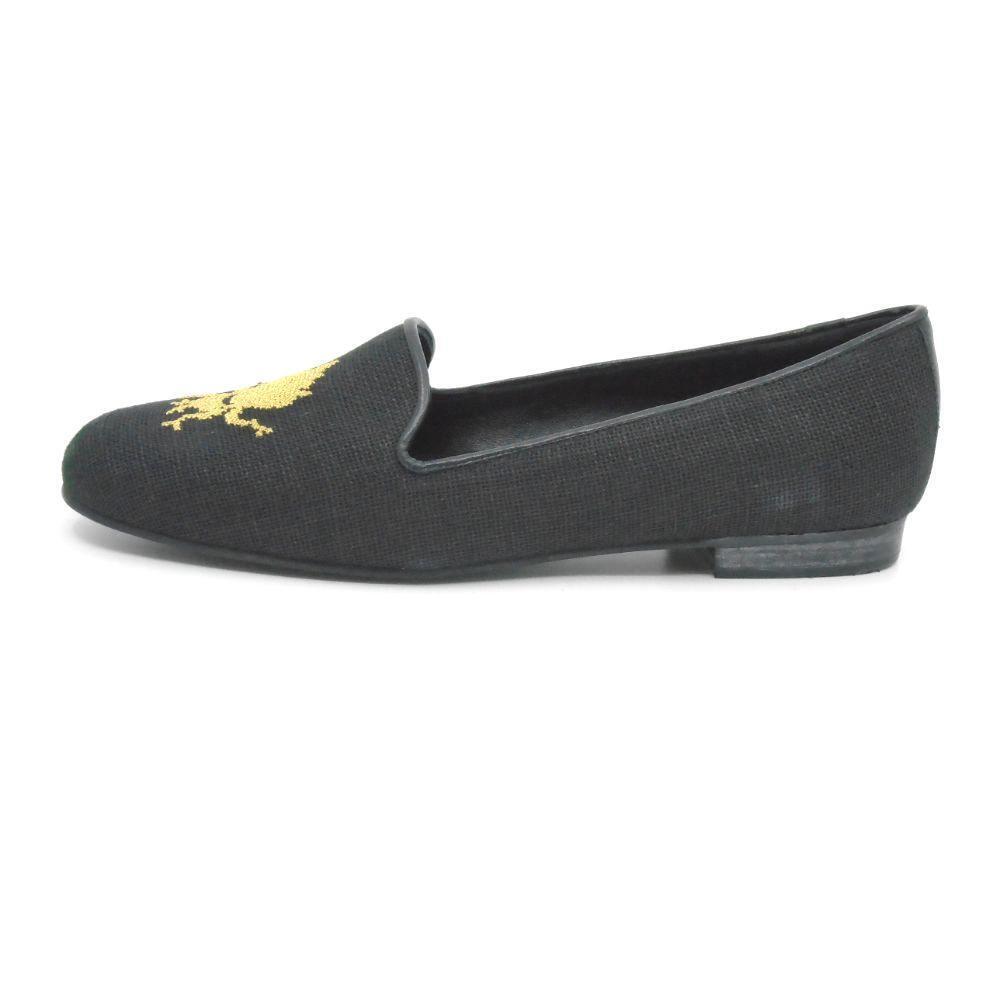 Bumblebee Negro Black Linen Jon Josef Loafer Flat