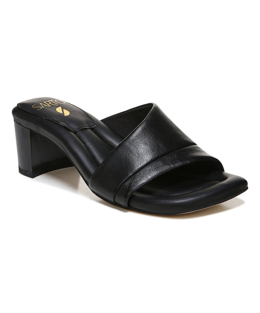Dreamy Black Leather Franco Sarto Sandals