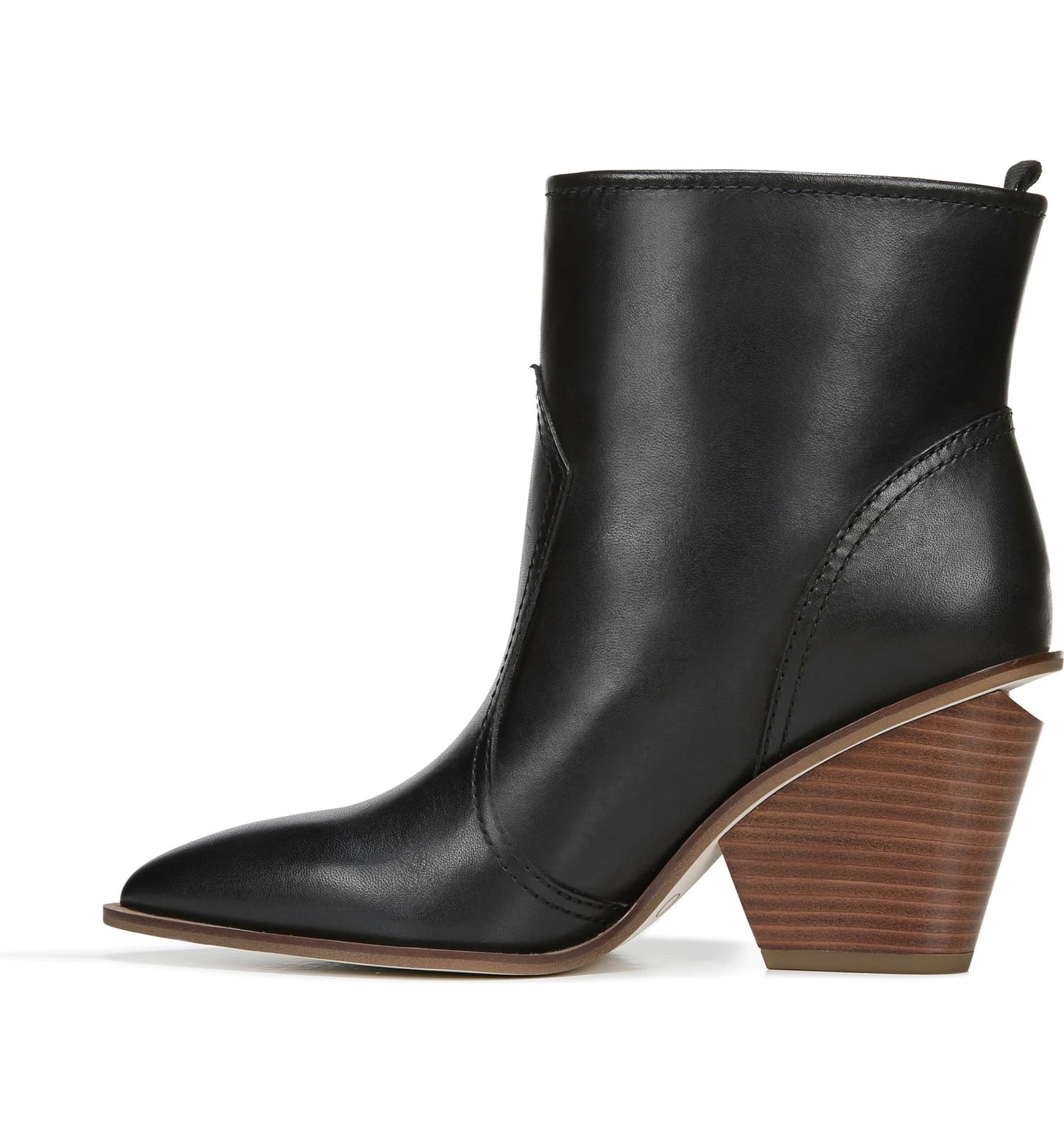 Valentina Black Leather Franco Sarto Ankle Boot