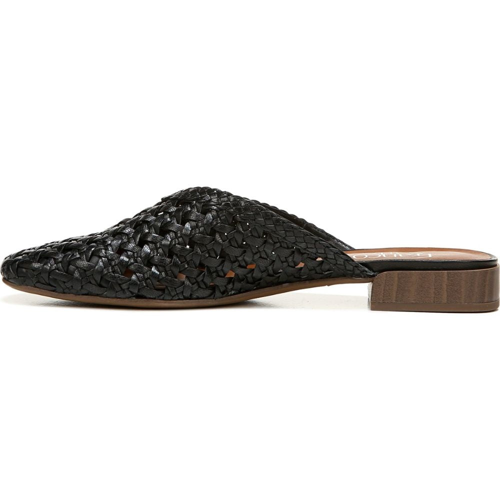 Van 3 Black Woven Leather Franco Sarto Mule