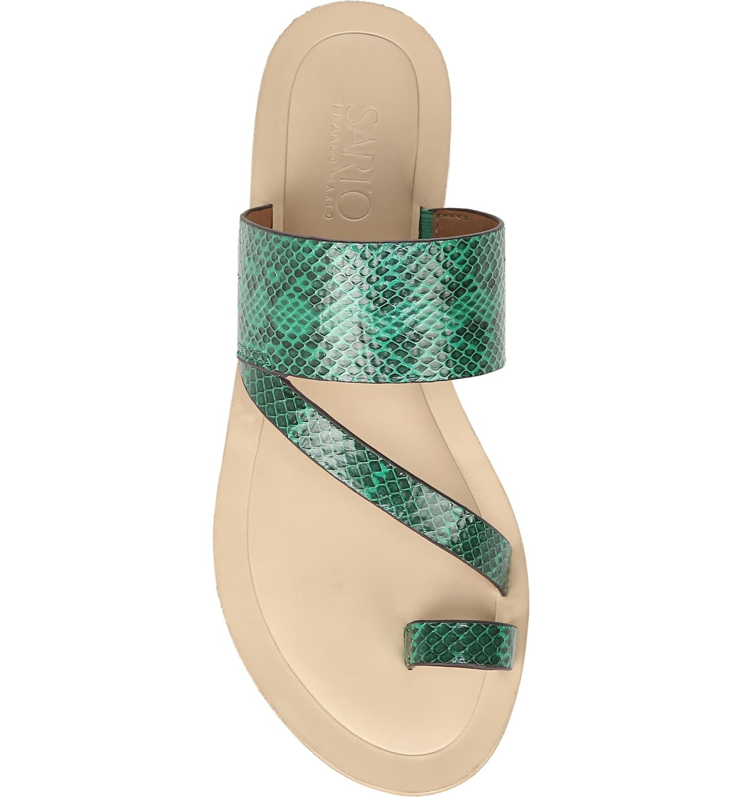 Leila Green Snake Franco Sarto Flat Sandal