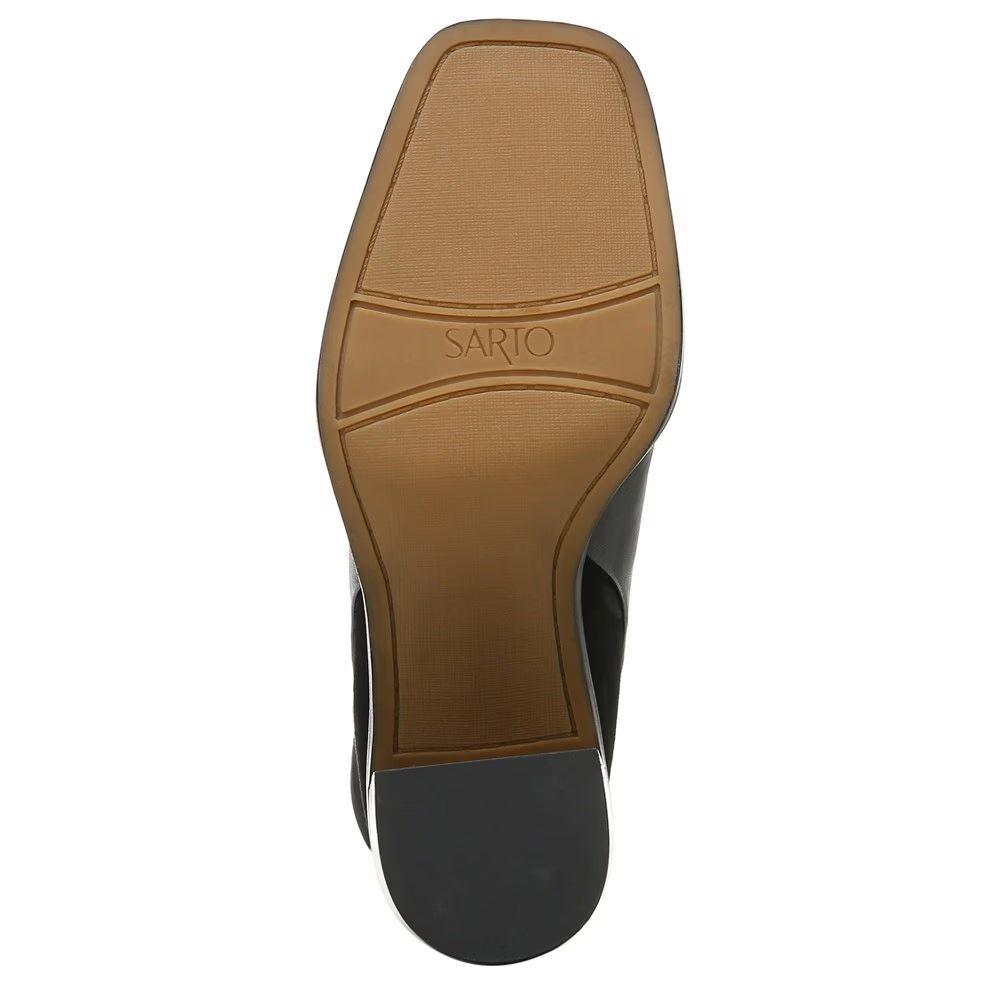 Stevenia Black Leather Franco Sarto Ankle Boots