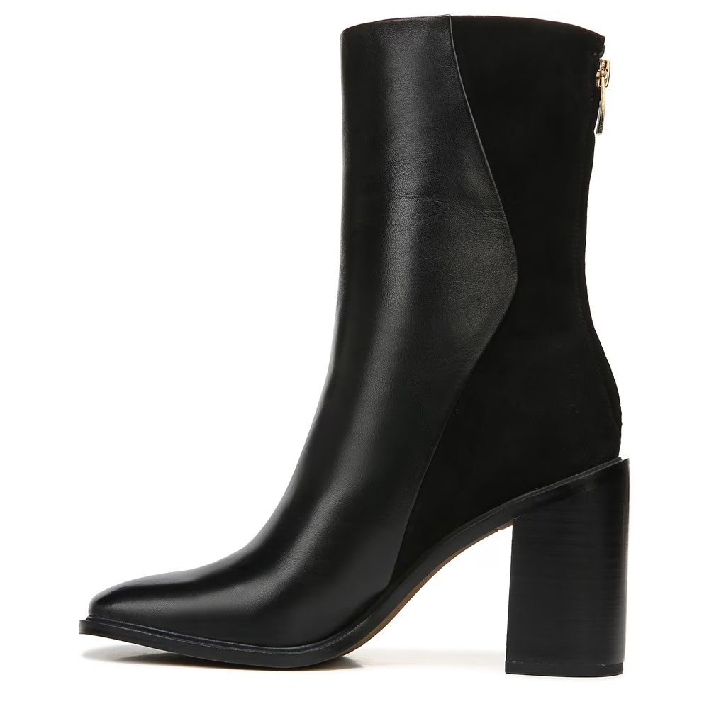 Stevenia Black Leather Franco Sarto Ankle Boots