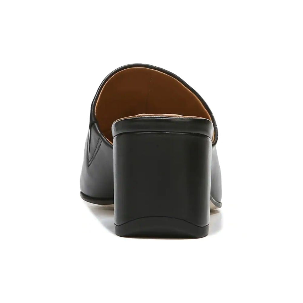 Xenia Black Leather Franco Sarto Mules