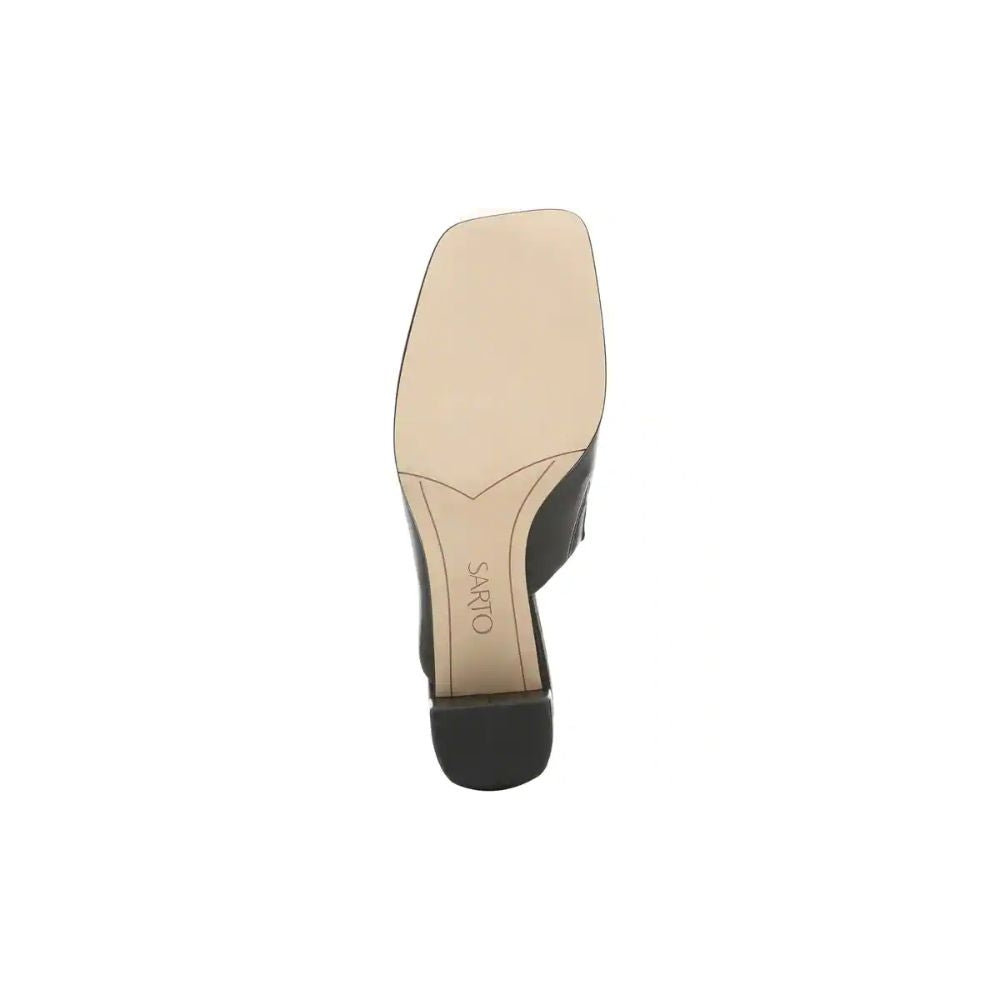 Xenia Black Leather Franco Sarto Mules