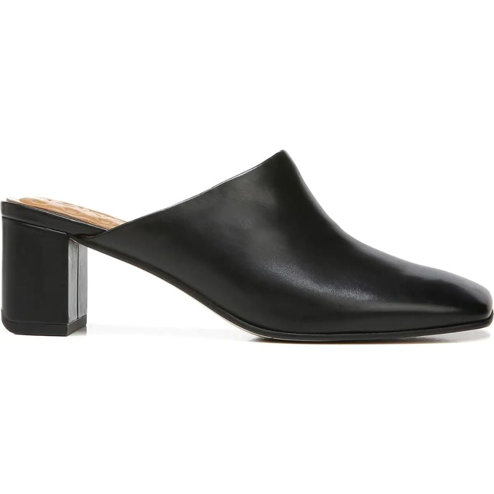 Xenia Black Leather Franco Sarto Mules