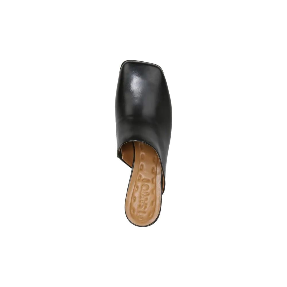 Xenia Black Leather Franco Sarto Mules