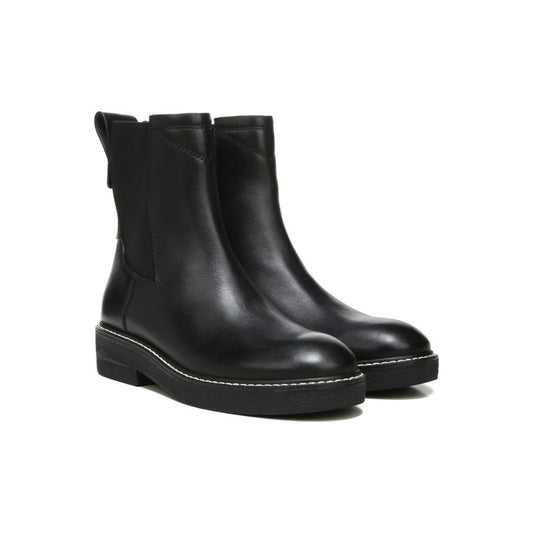 Bellina Black Leather Franco Sarto Ankle Boots