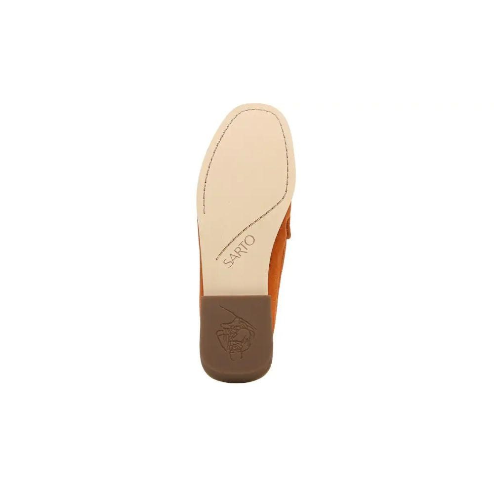 Gina Burnt Orange Leather Franco Sarto Loafer Flats