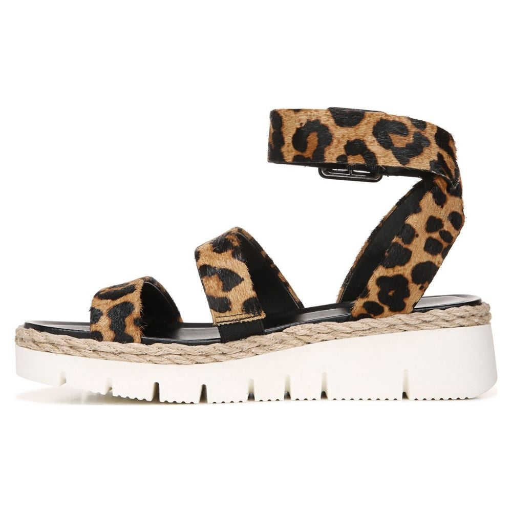 Jackson2 Camel Leopard Calf Hair Franco Sarto Platform Sandal