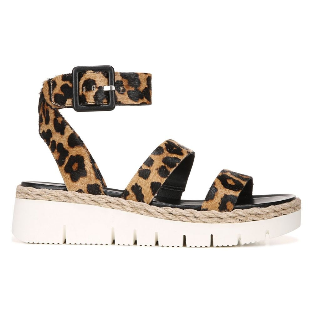 Jackson2 Camel Leopard Calf Hair Franco Sarto Platform Sandal
