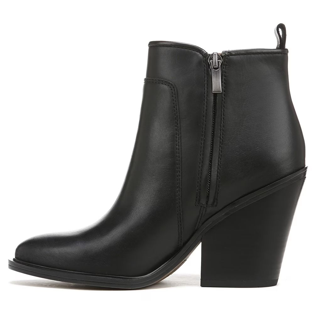 Gamble Black Leather Franco Sarto Ankle Boots