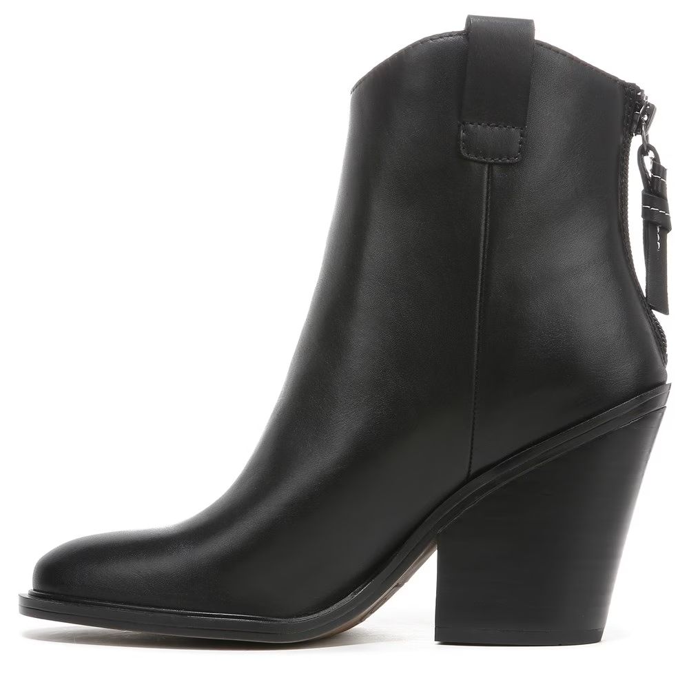 Germaine Black Leather Franco Sarto Ankle Boots
