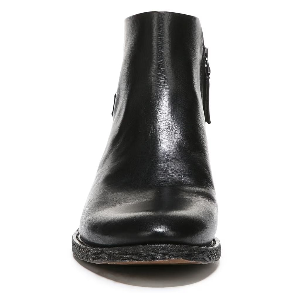 Lara Black Leather Franco Sarto Ankle Boots