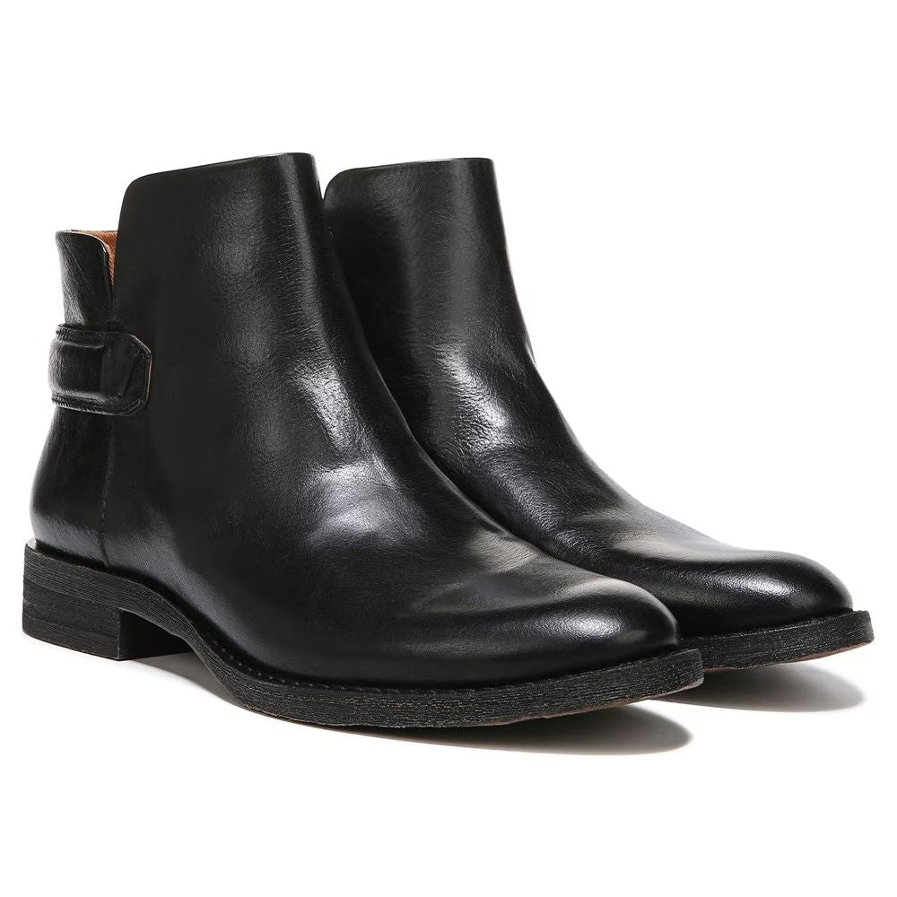 Lara Black Leather Franco Sarto Ankle Boots