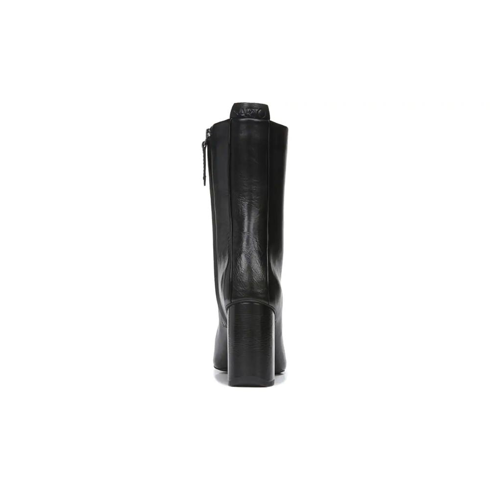 Binnie Black Leather Franco Sarto Block Heel Boots