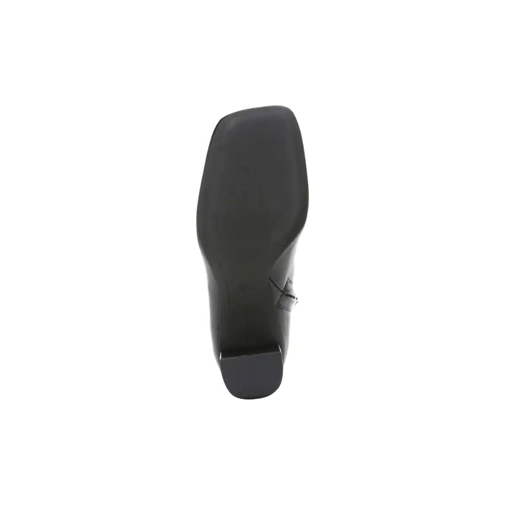 Binnie Black Leather Franco Sarto Block Heel Boots