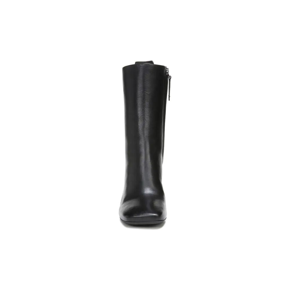 Binnie Black Leather Franco Sarto Block Heel Boots