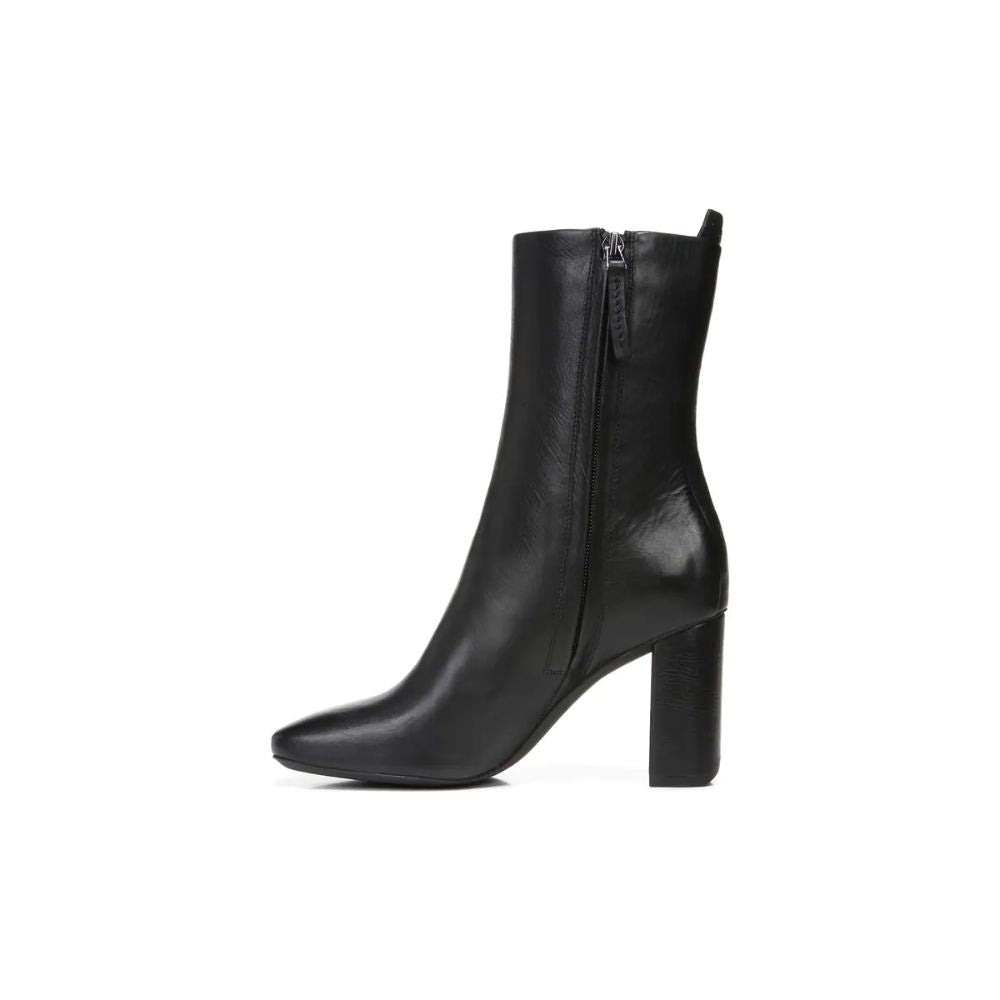 Binnie Black Leather Franco Sarto Block Heel Boots